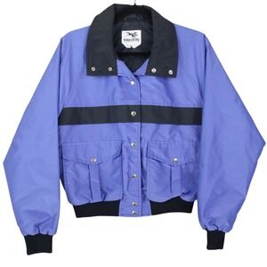 Vintage Peregrine Jacket Womens Medium Purple Black Snap Front Bomber Coat